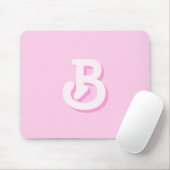 Süßes Retro-Monogramm Rosa Mousepad (Mit Mouse)