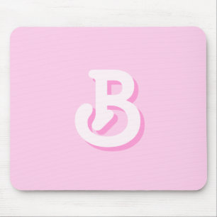 Süßes Retro-Monogramm Rosa Mousepad