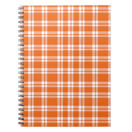 Süßes Retro-Orangengingham-Karo-Muster Notizblock (Vorderseite)