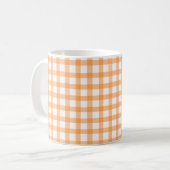 Süßes Retro-Orangengingham-Karomuster Kaffeetasse (Vorderseite Links)