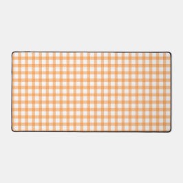 Süßes Retro-Orangengingham-Karomuster Schreibtischunterlage