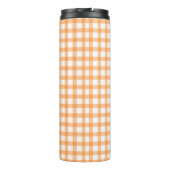 Süßes Retro-Orangengingham-Karomuster Thermosbecher (Rückseite)