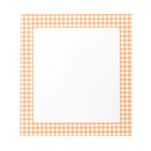 Süßes Retro-Orangenschecken-Karo-Muster Notizblock (Vorderseite)