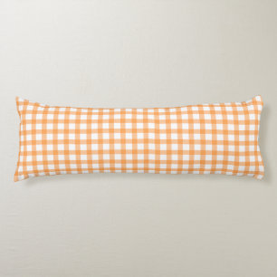 Süßes Retro-Orangenschecken-Karo-Muster Seitenschläferkissen