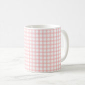 Süßes Retro-Rosa-Gingham-Karo-Muster Kaffeetasse (VorderseiteRechts)