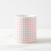 Süßes Retro-Rosa-Gingham-Karo-Muster Kaffeetasse (Mittel)