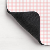 Süßes Retro-Rosa-Gingham-Karo-Muster Mousepad (Ecke)