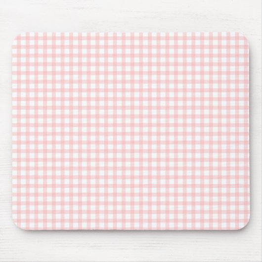 Süßes Retro-Rosa-Gingham-Karo-Muster Mousepad (Vorne)