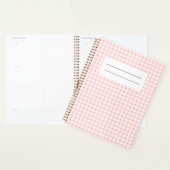 Süßes Retro-Rosa-Gingham-Karo-Muster Planer (Anzeige)