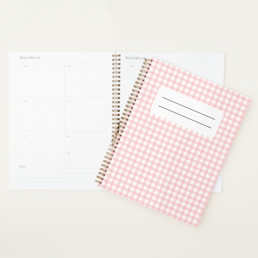 Süßes Retro-Rosa-Gingham-Karo-Muster Planer (Anzeige)
