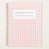 Süßes Retro-Rosa-Gingham-Karo-Muster Planer (Vorderseite)