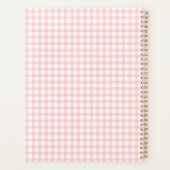 Süßes Retro-Rosa-Gingham-Karo-Muster Planer (Rückseite)