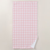Süßes Retro-Rosa-Gingham-Karo-Muster Strandtuch (Vorderseite)