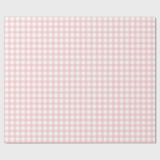 Süßes Retro-Rosa-Gingham-Karomuster Geschenkpapier (Flach)