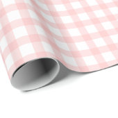 Süßes Retro-Rosa-Gingham-Karomuster Geschenkpapier (Rolleneckpunkt)