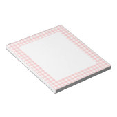 Süßes Retro-Rosa-Gingham-Karomuster Notizblock (angewinkelt)