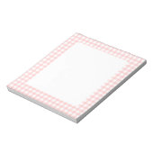 Süßes Retro-Rosa-Gingham-Karomuster Notizblock (Rotiert)