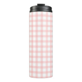 Süßes Retro-Rosa-Gingham-Karomuster Thermosbecher