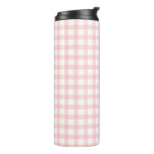 Süßes Retro-Rosa-Gingham-Karomuster Thermosbecher (Nach links gedreht)