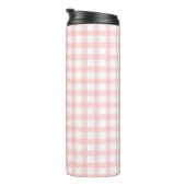 Süßes Retro-Rosa-Gingham-Karomuster Thermosbecher (Nach rechts gedreht)