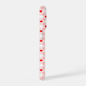 Süßes Retro-Rosa-Herz-Gingham-Karo-Muster iPhone Hülle (Rechte Seite)