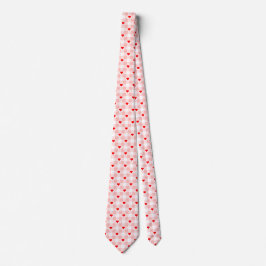Süßes Retro-Rosa-Herz-Gingham-Karo-Muster Krawatte
