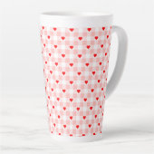 Süßes Retro-Rosa-Herz-Gingham-Karo-Muster Milchtasse (Rechte Ecke)