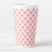 Süßes Retro-Rosa-Herz-Gingham-Karo-Muster Milchtasse (Vorderseite)