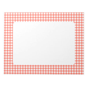Süßes Retro-Rot Gingham Karomuster Notizblock