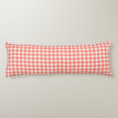 Süßes Retro-Rot Gingham Karomuster Seitenschläferkissen (Rückseite)