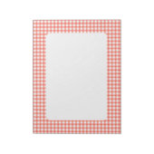 Süßes Retro-Rotkariertes Gingham-Muster Notizblock (Rotiert)
