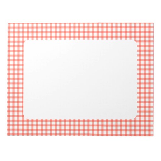 Süßes Retro-Rotkariertes Gingham-Muster Notizblock (Vorderseite)