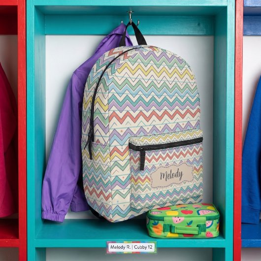 Süßes Retro-Schulmuster  Bedruckter Rucksack
