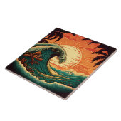 Süßes Retro Strandhaus  Fliese (Seite)