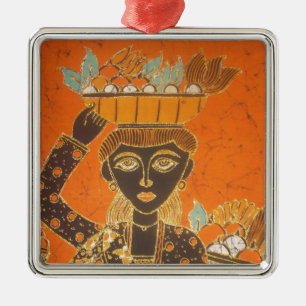 Süßes Retro-Van-Gogh-Vintage-Damenporträt.jpg Ornament Aus Metall
