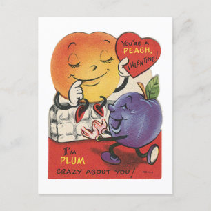 Süßes retro-vintage Obst Valentinstag Feiertagspostkarte