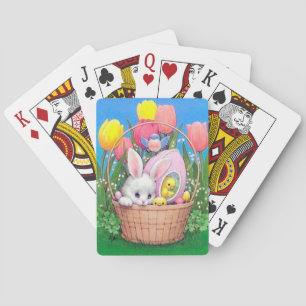Süßes Retro-Vintage-Ostern Spielkarten