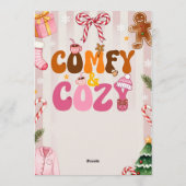 Süßes Retro-Weihnachts-Pyjama-Party-Mädchen Einladung (Rückseite)