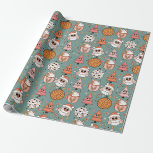 Süßes Retro-Weihnachtsmuster Geschenkpapier