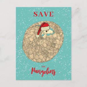 Süßes Rette den Pangolin Weihnachtsbudget Feiertagspostkarte