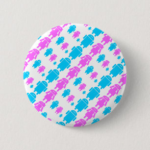 Süßes Robotterfamilienmuster Button