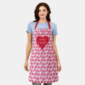 Süßes romantisches Herzdesign personalisiertes Val Schürze (Getragen)