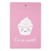 Süßes rosa animiertes Cupcake Mini Klemmbrett (Rückseite)