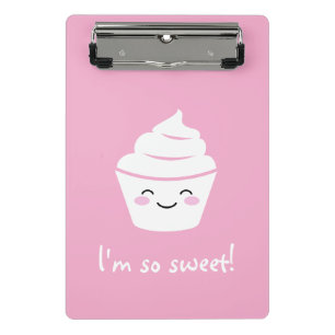 Süßes rosa animiertes Cupcake Mini Klemmbrett