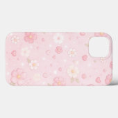 Süßes Rosa Ästhetisches Blumenmuster Case-Mate iPhone Hülle (Rückseite (Horizontal))
