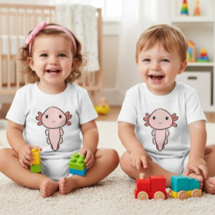 Süßes Rosa Axolotl Einfaches Baby T-Shirt