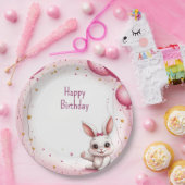 Süßes rosa Baby-Häschen 🐰 Pappteller (Party)