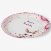 Süßes rosa Baby-Häschen 🐰 Pappteller (Schrägansicht)