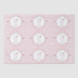 Süßes rosa Baby-Hasen-Blumenkranz personalisiert  Seidenpapier