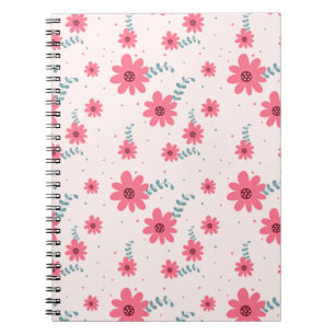 Süßes rosa Blumenmuster   Gänseblümchen-Blumen-Äst Notizblock